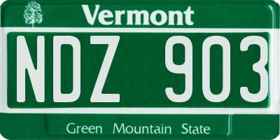 VT license plate NDZ903