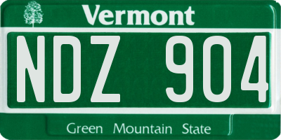 VT license plate NDZ904