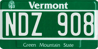 VT license plate NDZ908