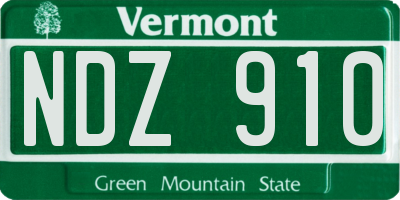 VT license plate NDZ910