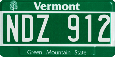 VT license plate NDZ912