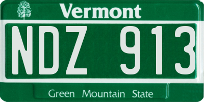 VT license plate NDZ913