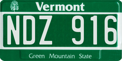 VT license plate NDZ916