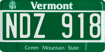 VT license plate NDZ918