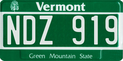 VT license plate NDZ919