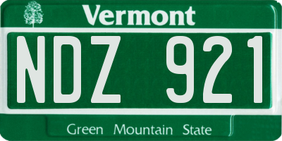 VT license plate NDZ921