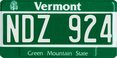 VT license plate NDZ924