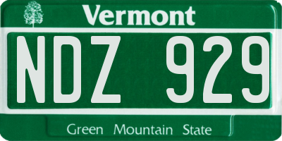 VT license plate NDZ929