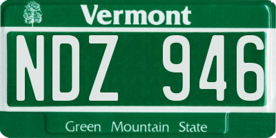 VT license plate NDZ946