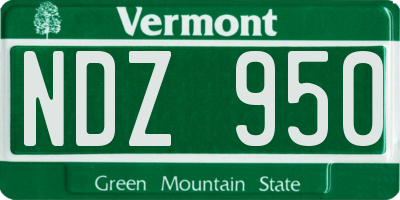 VT license plate NDZ950