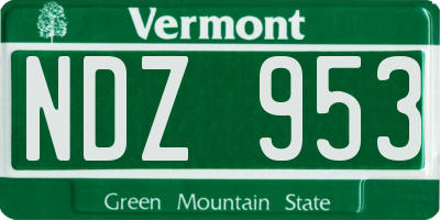 VT license plate NDZ953