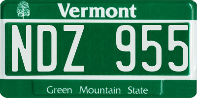 VT license plate NDZ955