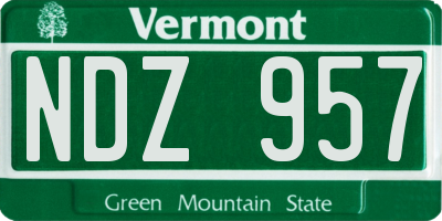VT license plate NDZ957