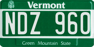 VT license plate NDZ960