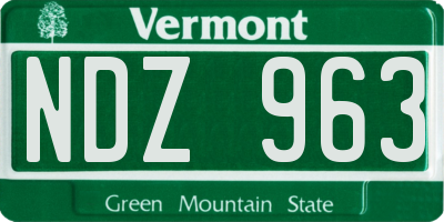 VT license plate NDZ963