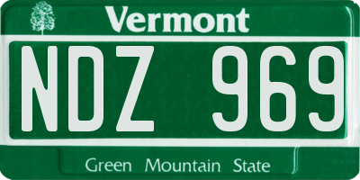 VT license plate NDZ969