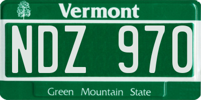 VT license plate NDZ970