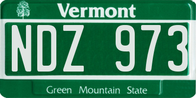 VT license plate NDZ973
