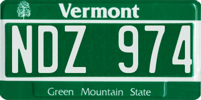 VT license plate NDZ974
