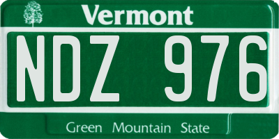 VT license plate NDZ976