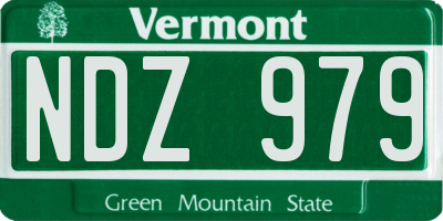 VT license plate NDZ979