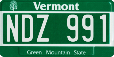 VT license plate NDZ991