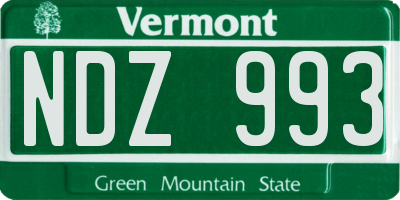 VT license plate NDZ993