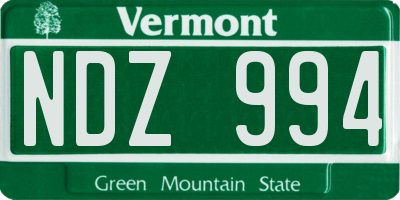 VT license plate NDZ994
