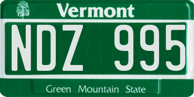 VT license plate NDZ995