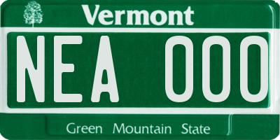 VT license plate NEA000