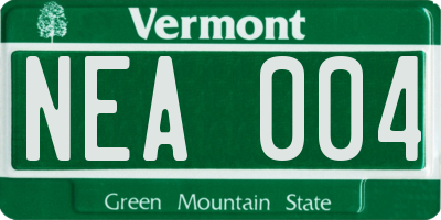 VT license plate NEA004