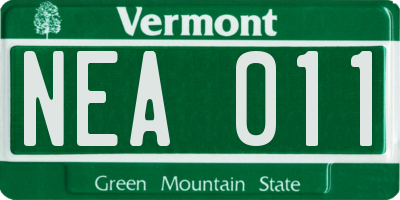 VT license plate NEA011