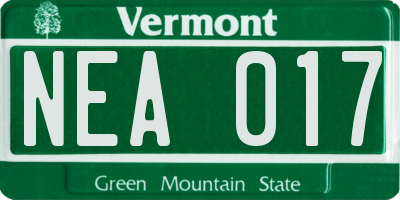 VT license plate NEA017