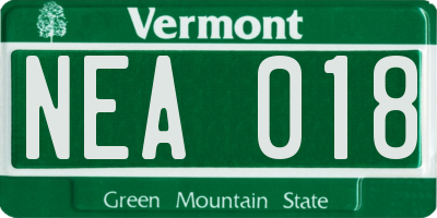 VT license plate NEA018