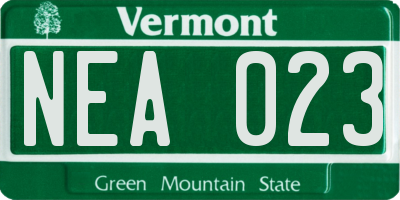 VT license plate NEA023