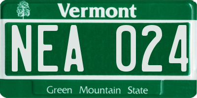 VT license plate NEA024