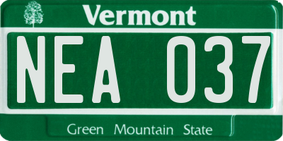 VT license plate NEA037
