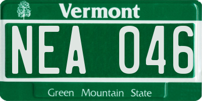 VT license plate NEA046