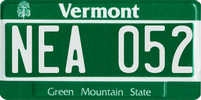 VT license plate NEA052