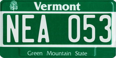 VT license plate NEA053