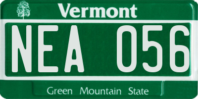 VT license plate NEA056