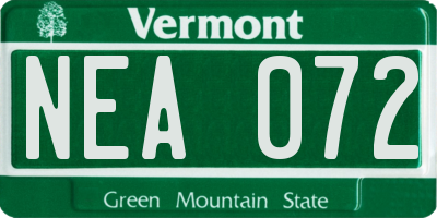 VT license plate NEA072