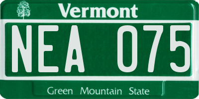 VT license plate NEA075