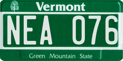 VT license plate NEA076