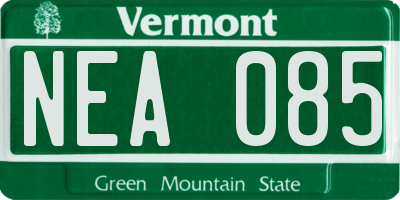 VT license plate NEA085