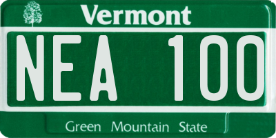 VT license plate NEA100