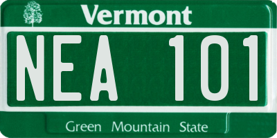 VT license plate NEA101