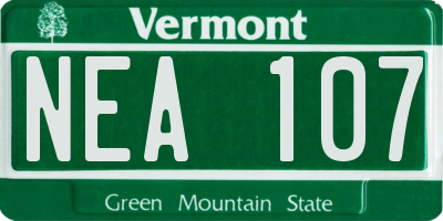VT license plate NEA107