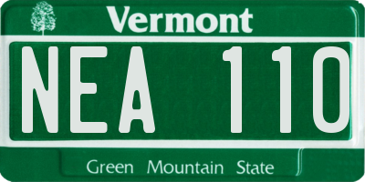 VT license plate NEA110