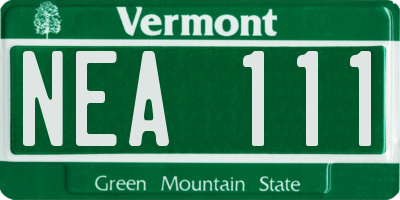 VT license plate NEA111